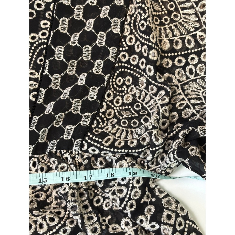 NEW Akemi + Kin Anthropologie Black White Embroidered Eyelet Mini Dress Size 10 - Picture 8 of 9